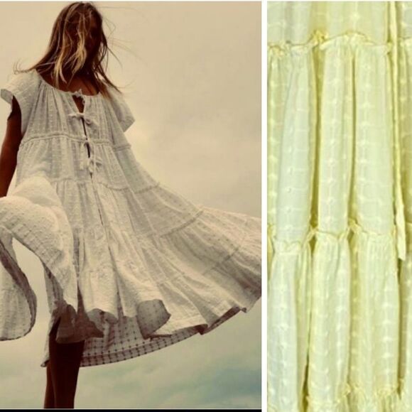 NWT INNIKA CHOO - ALOTTA GÜD PEASANT DRESS IN BUTTER Yellow Size Small-Medium - Picture 15 of 15